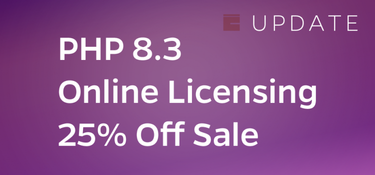 25% off Sale and PHP 8.3 announcement image.
