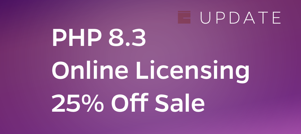 25% off Sale and PHP 8.3 announcement image.